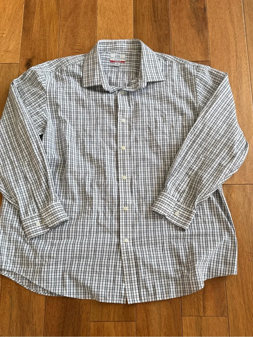 Men's Classic Check Button-Down Shirt - White & Black